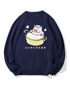 Piggy Onsen Cotton Sweatshirt