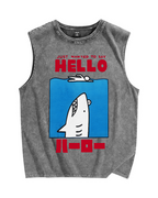 Hello Shark Vintage Distressed Washed Tank Top