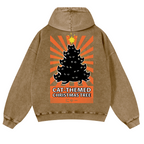 Christmas Tree Vintage Washed Cotton Back Art Hoodie