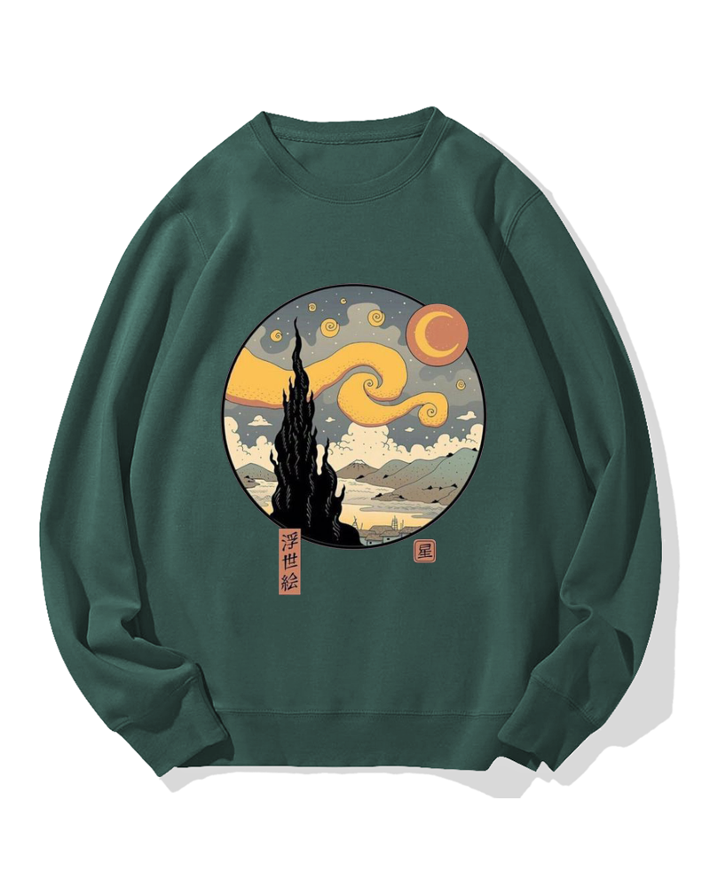 Ukiyo-e Painting Cotton Sweatshirt