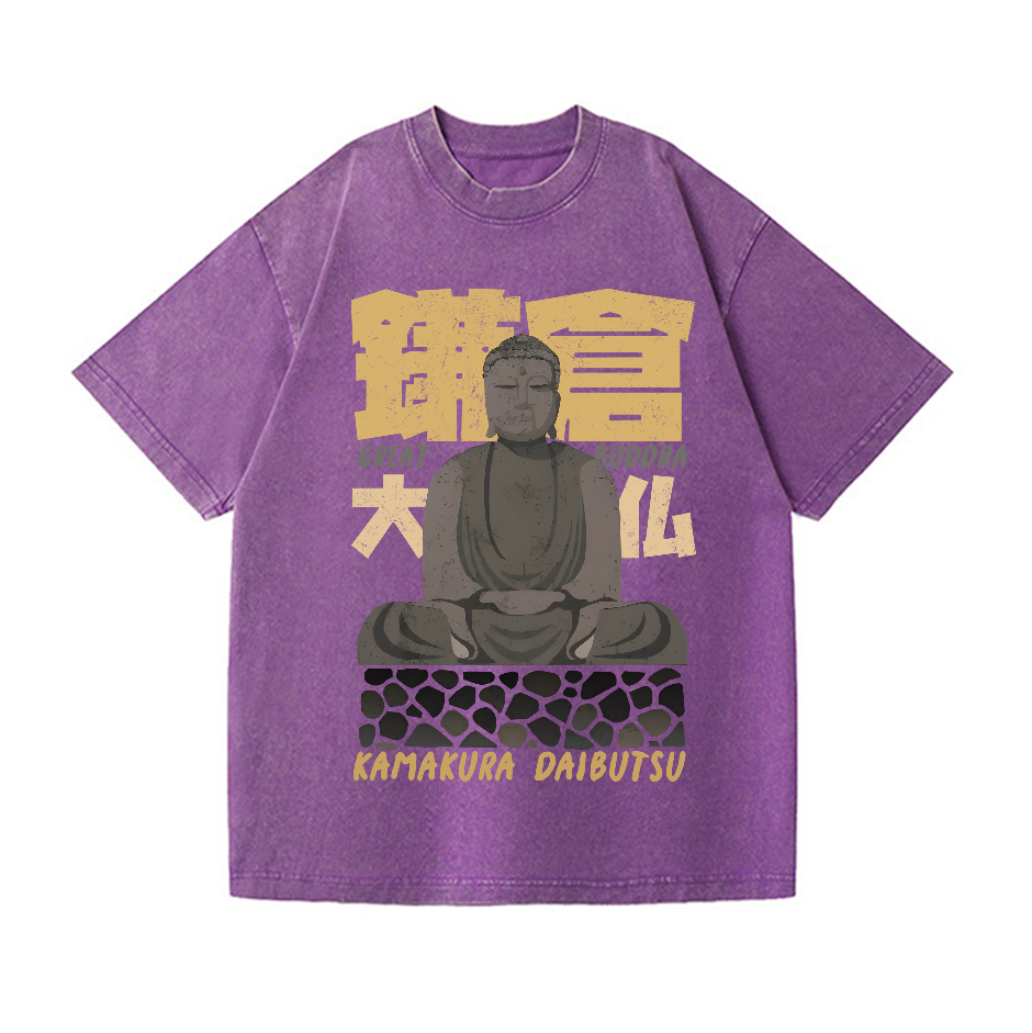 Kamakura Daibutsu Great Buddha Vintage Wash Japanese Design T-Shirt