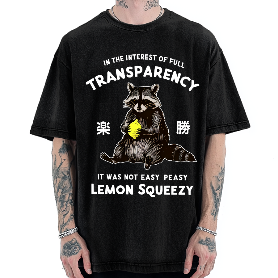 Raccoon Holding A Lemon Vintage Washed T-shirt