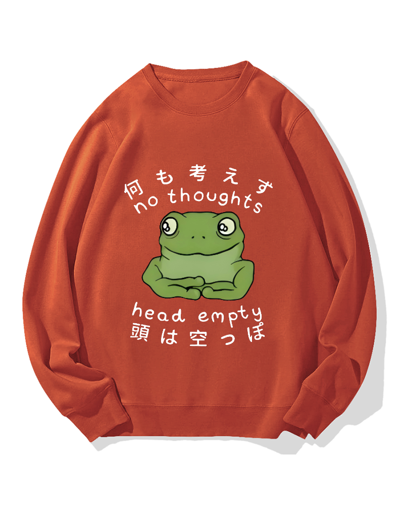 No Thoughts Head Empty Frog Cotton Sweatshirt