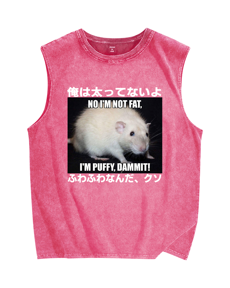 Puffy Rat Vintage Distressed Washed Tank Top