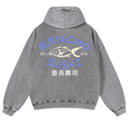 Bancho Sushi Vintage Washed Cotton Back Art Hoodie