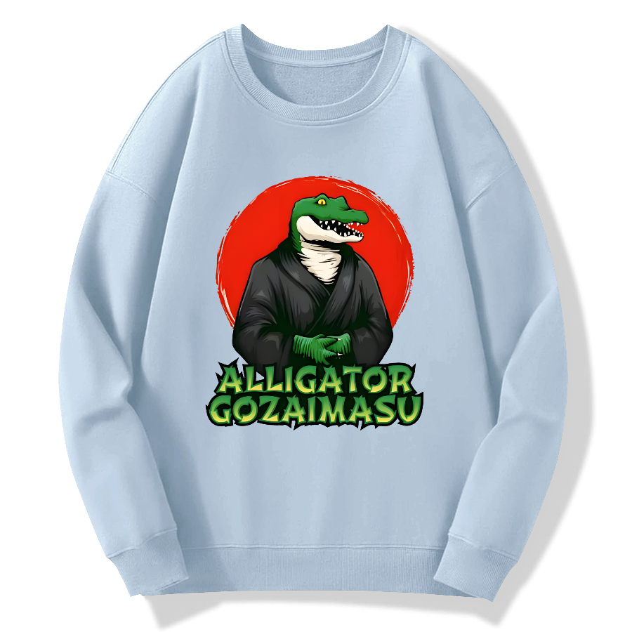 Crocodile Japanese Cotton Pullover Sweatshirt