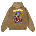 Wasted Vintage Washed Cotton Back Art Hoodie