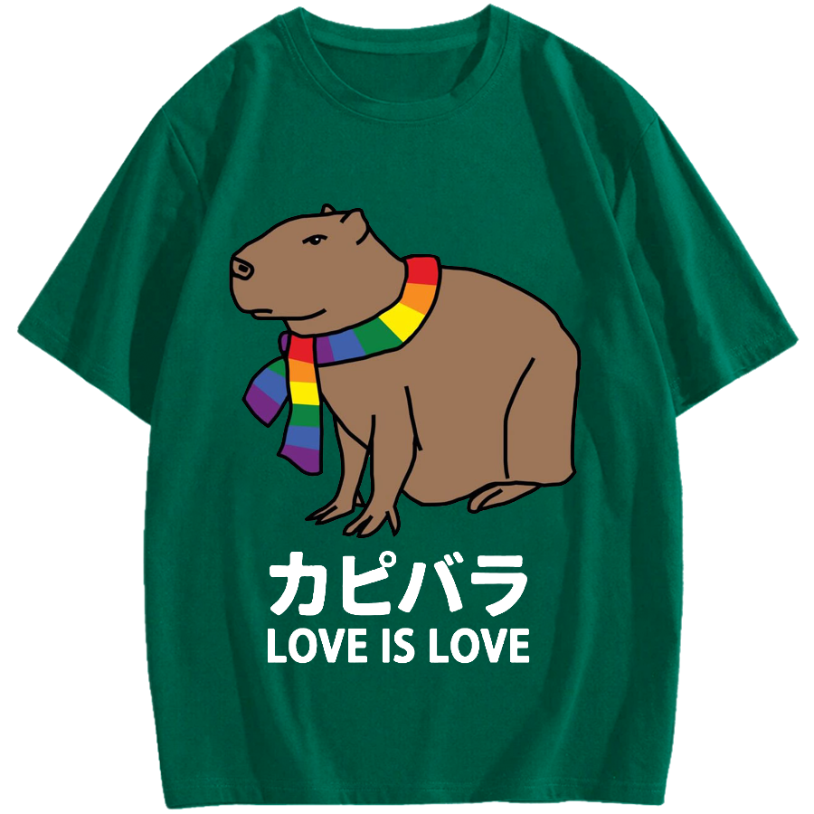 Capybara With Love Cotton casual T-shirt
