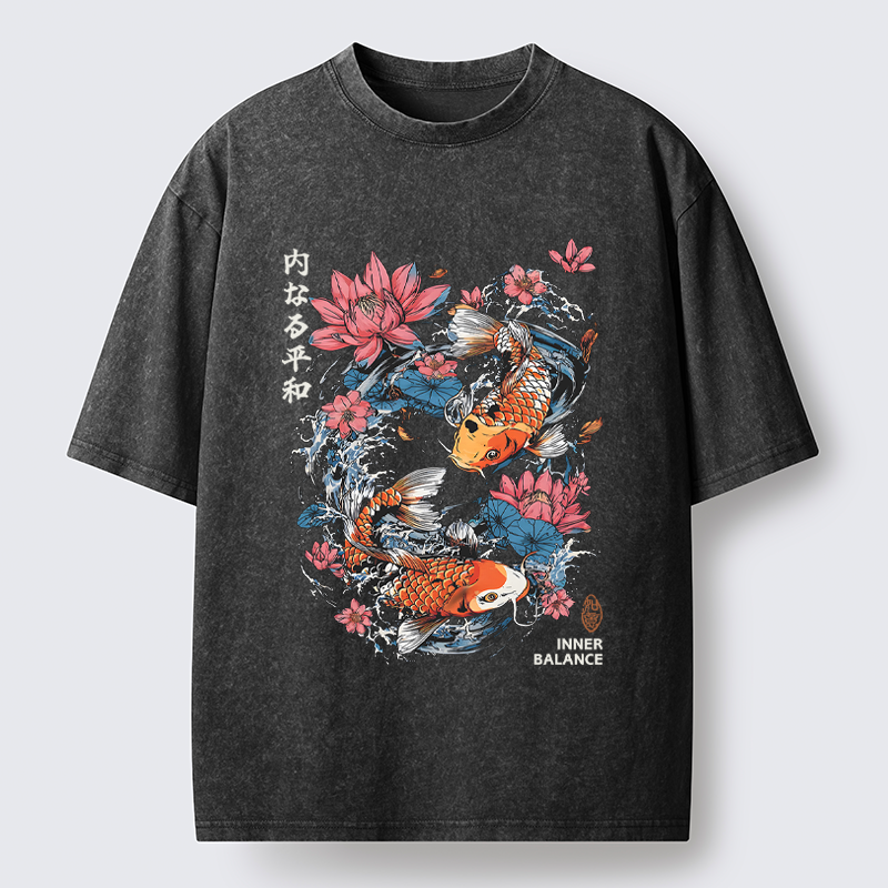 Unisex Koi Serenity Washed T-Shirt