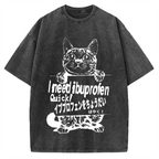 Ibuprofen Cat Vintage Washed T-shirt