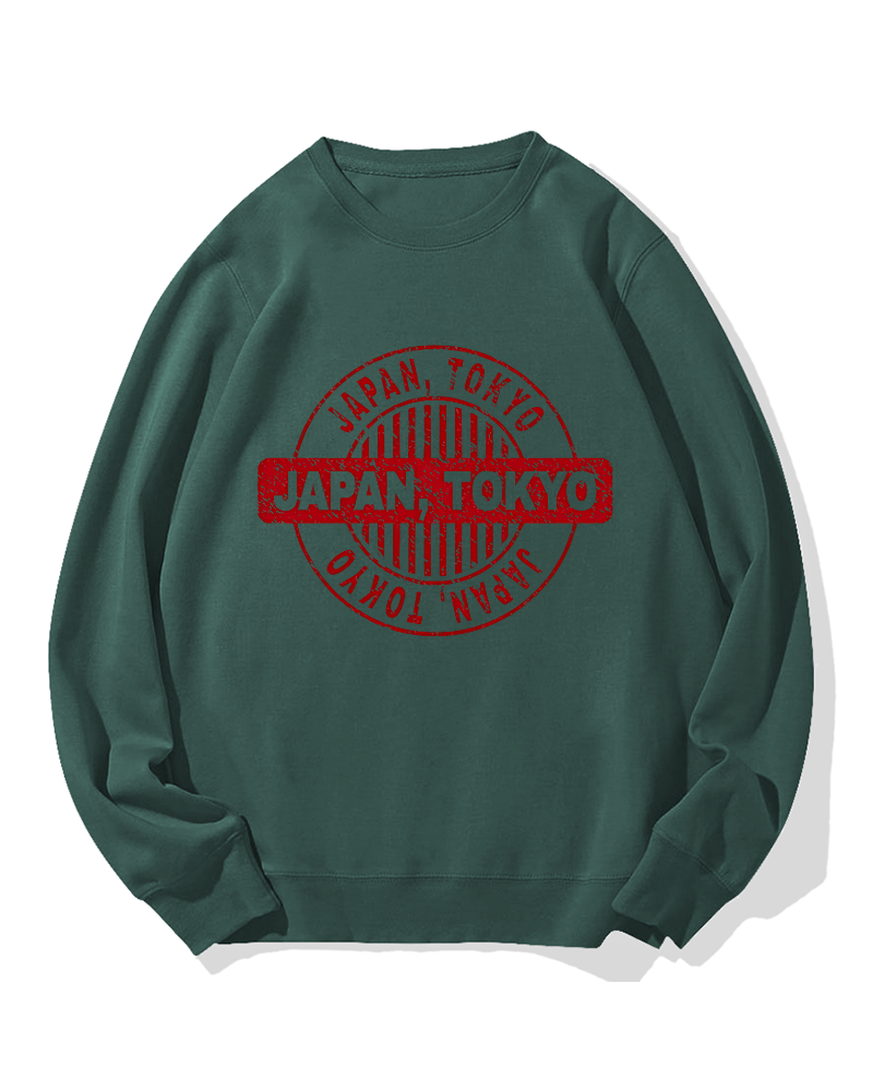 Tokyo Japan Stamp Cotton Sweatshirt