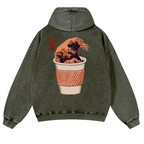 Wave Vintage Washed Cotton Back Art Hoodie