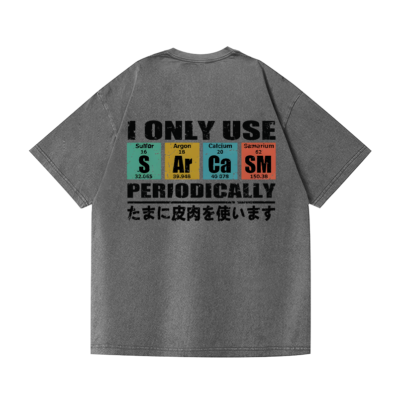 Sarcasm Vintage Wash Japanese Design Back Art T-Shirt