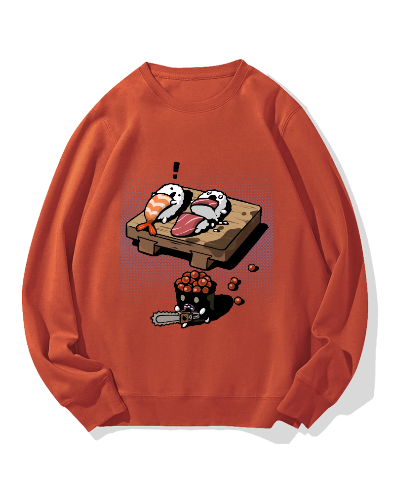 Sushi Chain Saw Massacre Cotton Sweatshirt