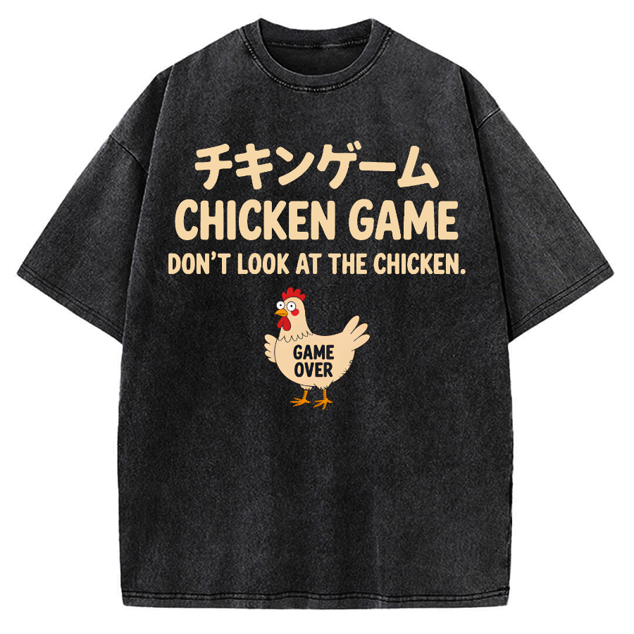 Chicken Game Funny Vintage Washed T-shirt