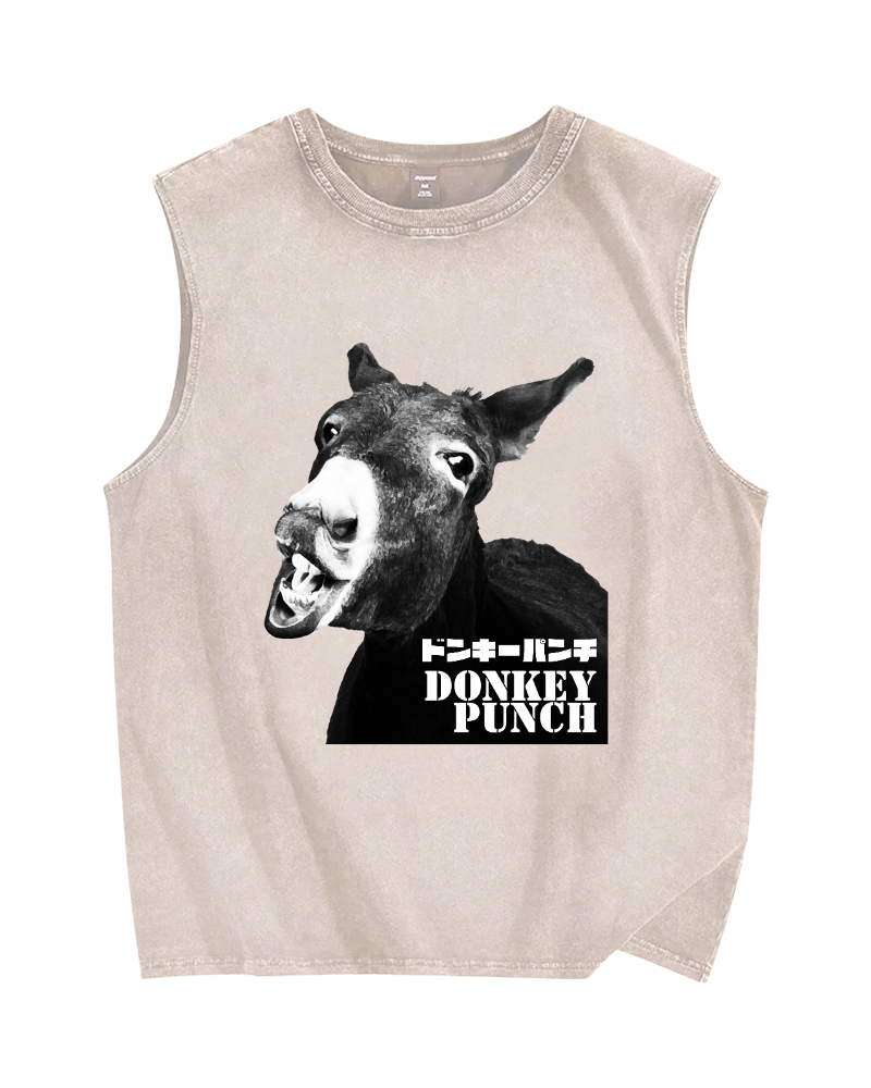 Donkey punch Vintage Distressed Washed Tank Top
