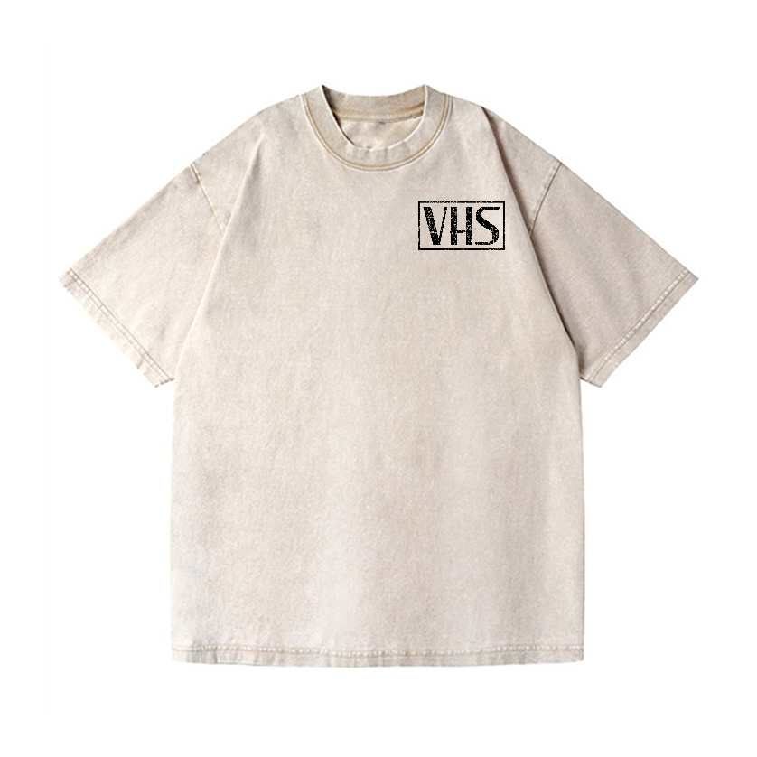 VHS Vintage Wash Japanese Design Back Art T-Shirt