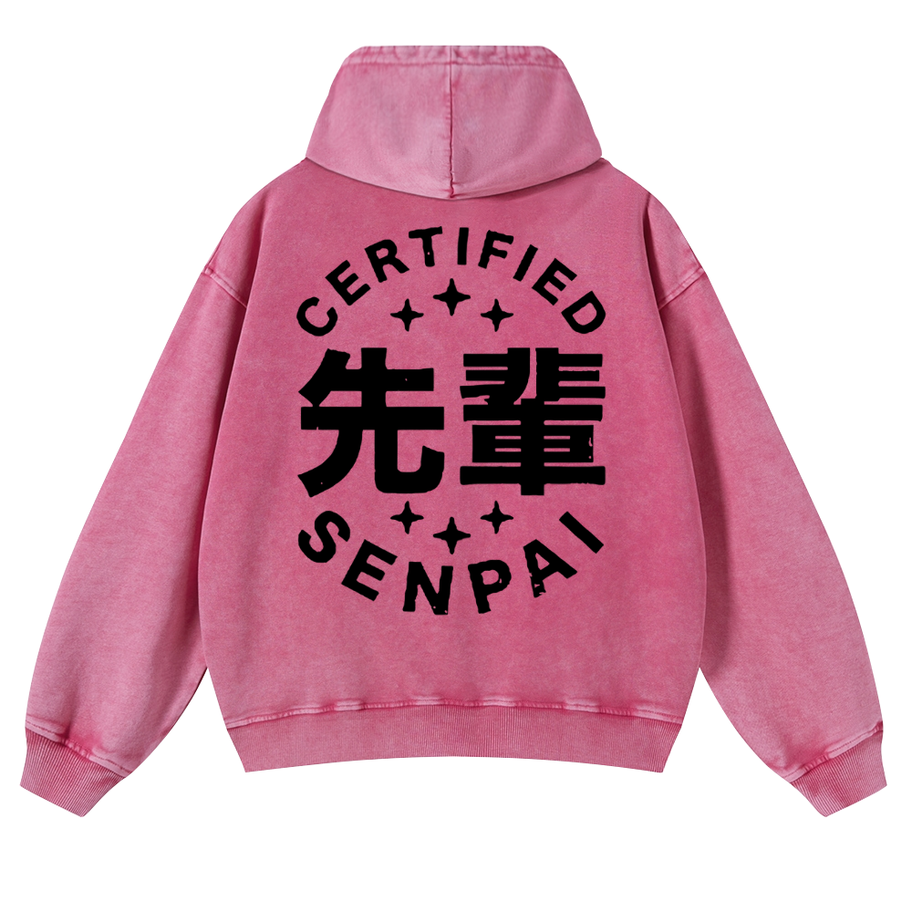 Certified Senpai Vintage Washed Cotton Back Art Hoodie