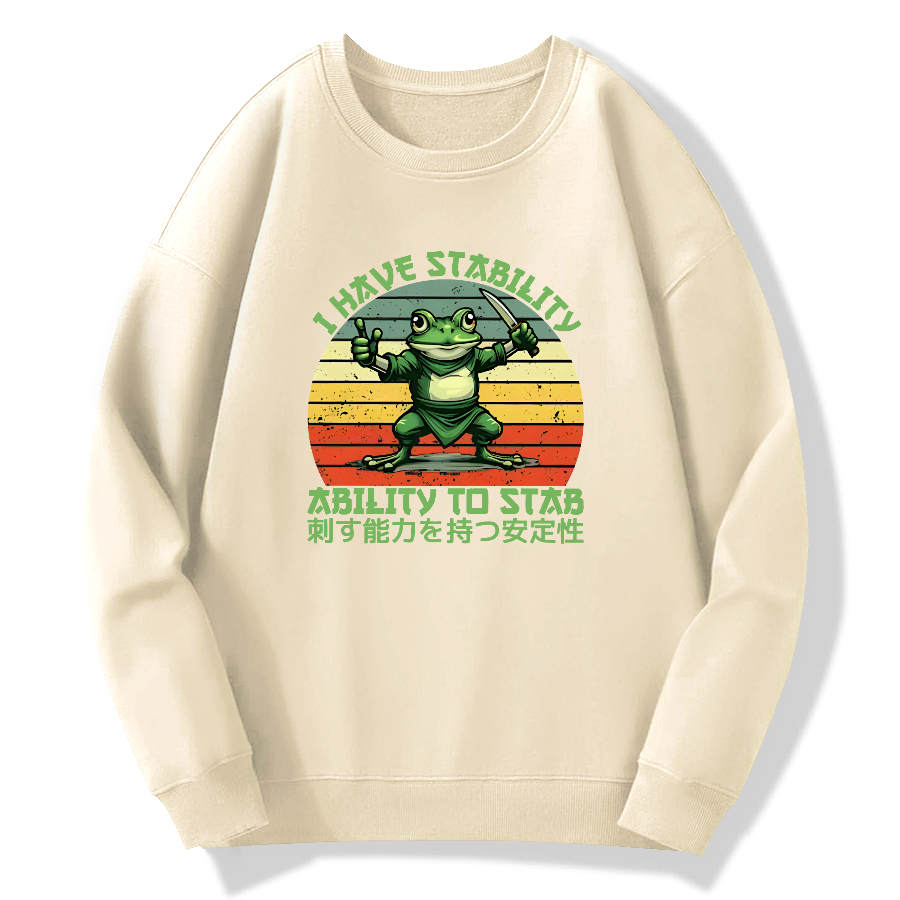 Mentally stable assassin frog with puncture ability Cotton Pullover Sweatshirt