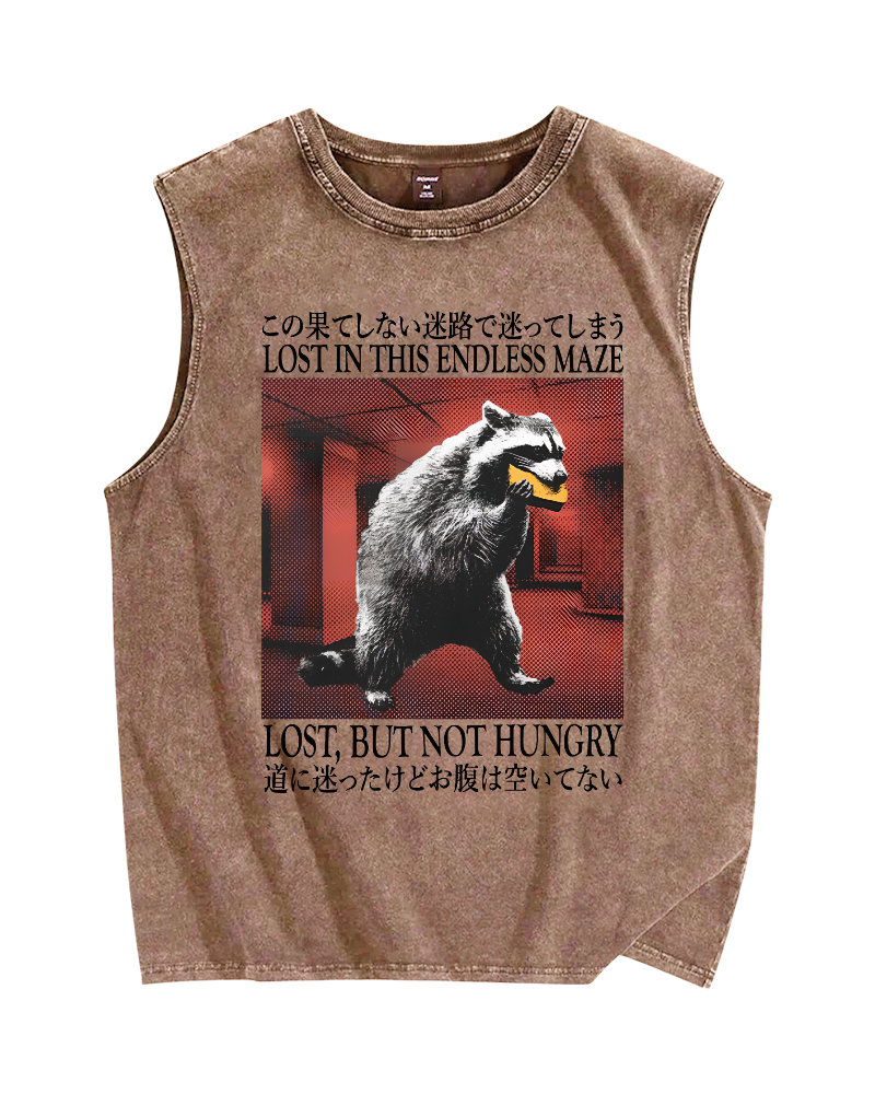 Panda Who Loves To Eat Bread Vintage Distressed Washed Tank Top