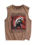 Panda Who Loves To Eat Bread Vintage Distressed Washed Tank Top