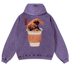 Wave Vintage Washed Cotton Back Art Hoodie
