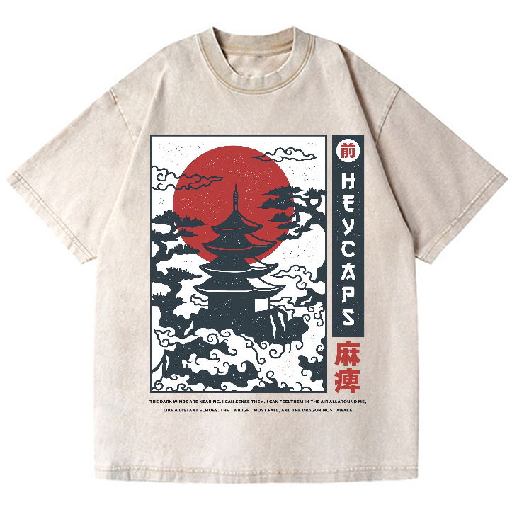 Unisex Vintage Wash Japanese Design T-Shirt