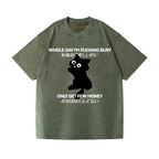 Cat Vintage Wash Japanese Design T-Shirt