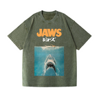 Jaws Shark Vintage Wash Japanese Design T-Shirt