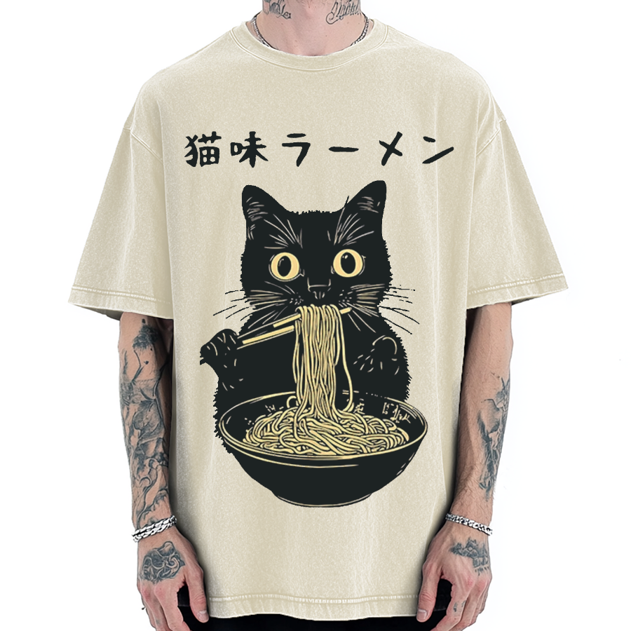 Kitten Ramen Vintage Washed T-shirt
