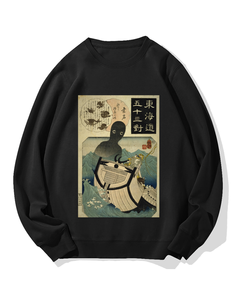 Ghost of the Sea Ukiyo-e Cotton Sweatshirt