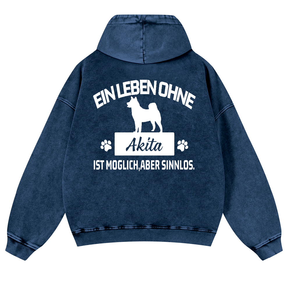 Akita Vintage Washed Cotton Back Art Hoodie