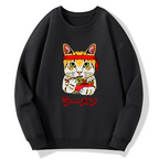 Cat Lamian Noodles Japan Cotton Pullover Sweatshirt