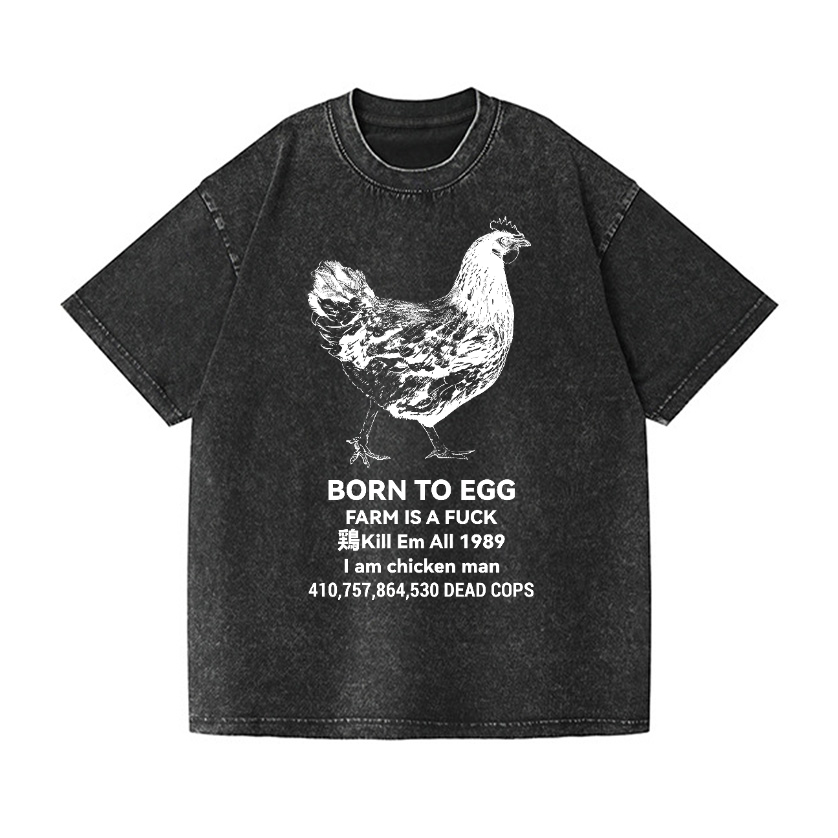 Chicken Vintage Wash Japanese Design T-Shirt