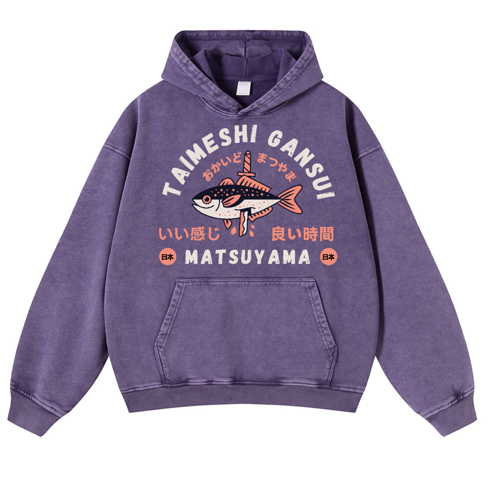 Taimeshi Gansui Vintage Washed Thick Cotton Hoodie