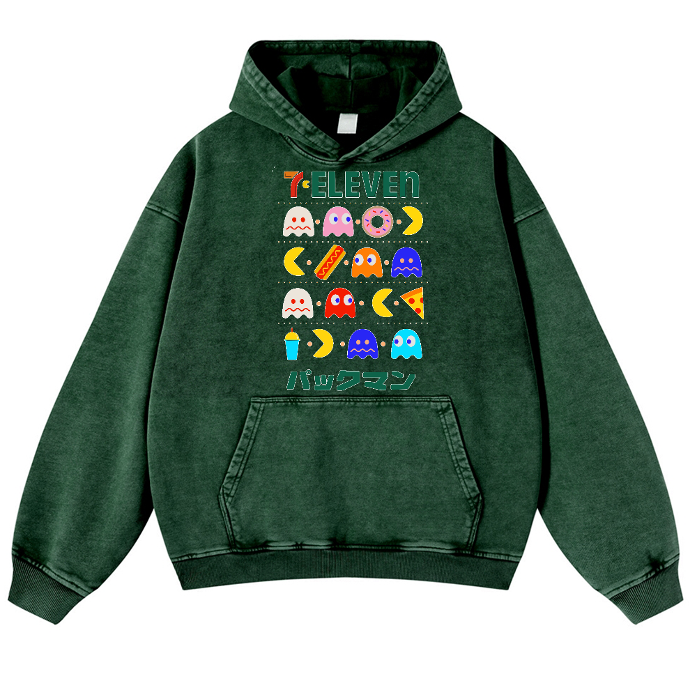 Pacman Vintage Washed Thick Cotton Hoodie