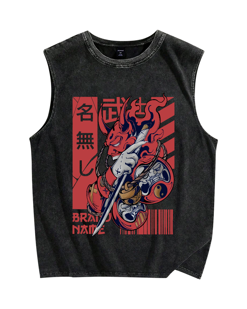 Unknown Warrior Samurai Vintage Distressed Washed Tank Top