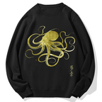 Japanese Octopus Geek Cotton Sweatshirt