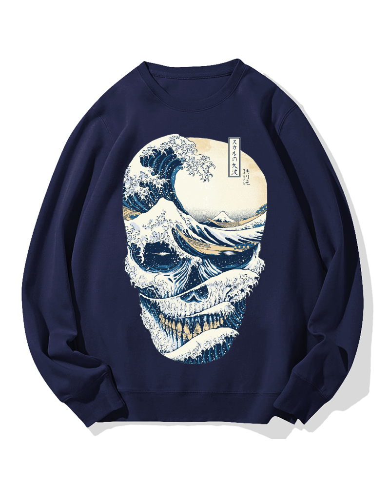 Wave Skeleton Cotton Sweatshirt