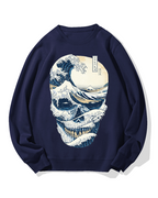 Wave Skeleton Cotton Sweatshirt