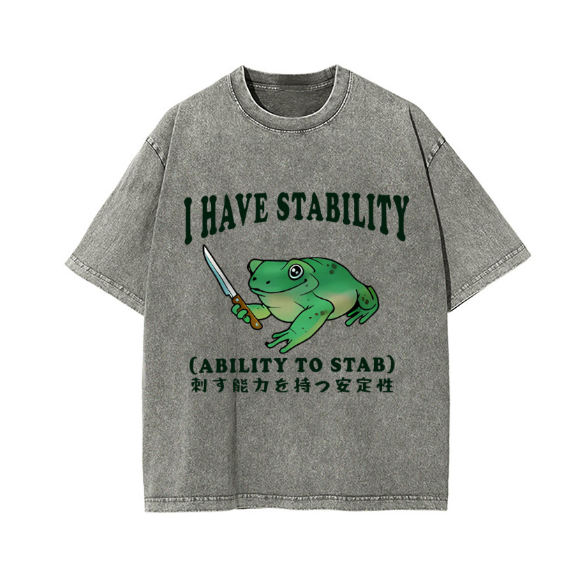 Frog Vintage Wash Japanese Design T-Shirt