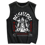Samurai Japanese Warrior Bushido Vintage Distressed Washed Tank Top