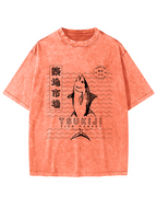 Tuna at Tsukiji Market in Tokyo, Japan Vintage Washed T-shirt