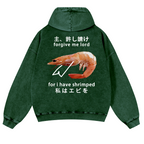 Shrimp Vintage Washed Cotton Back Art Hoodie