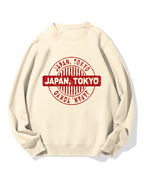 Tokyo Japan Stamp Cotton Sweatshirt