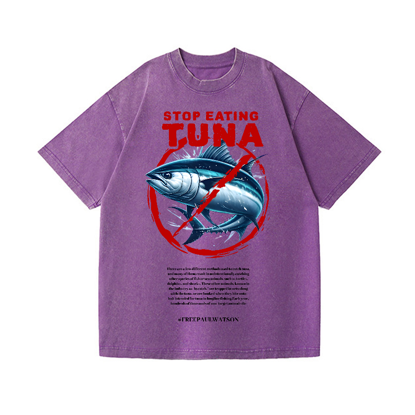 Stop Eating Tuna Vintage Wash Japanese Design T-Shirt