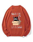 Ninja Cat Cotton Sweatshirt