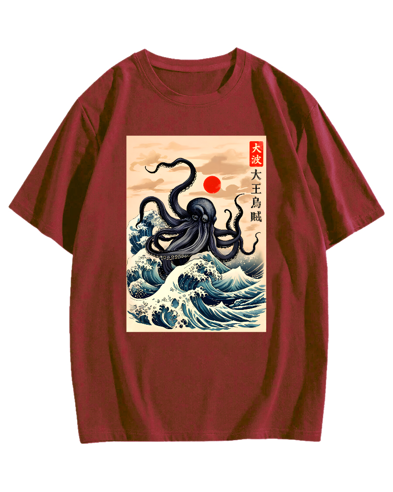 King Octopus Japanese Cotton casual T-shirt