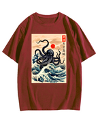 King Octopus Japanese Cotton casual T-shirt