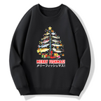 Christmas Fish Tree Japanese Style Cotton Pullover Sweatshirt